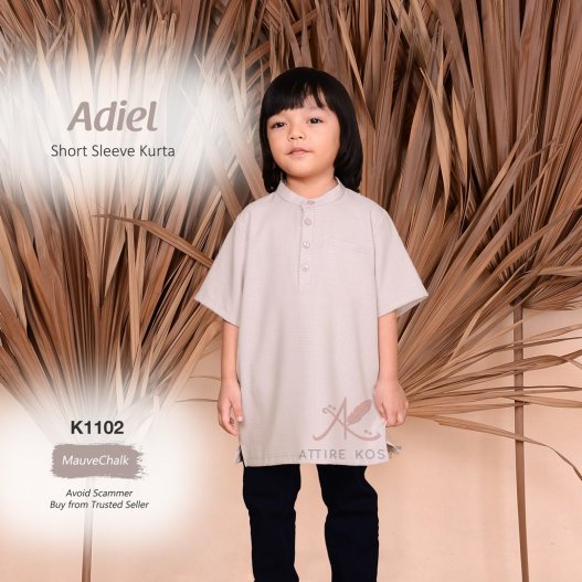 Adiel Short Sleeve Kurta K1102 (MauveChalk) 