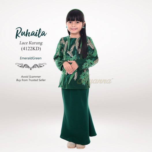 Ruhaila Lace Kurung 4122KD (EmeraldGreen)