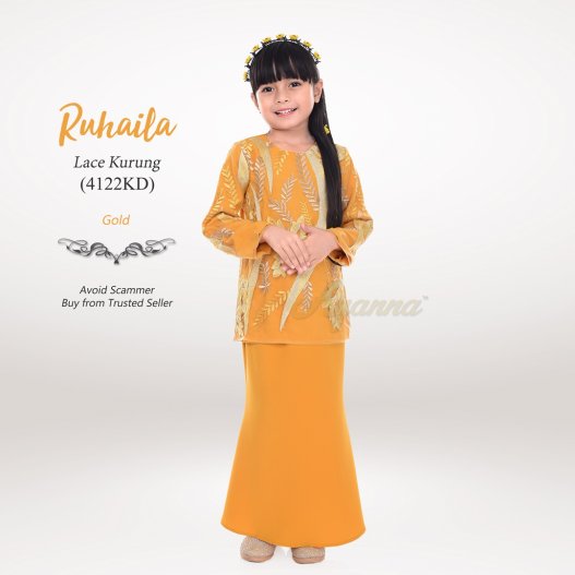 Ruhaila Lace Kurung 4122KD (Gold) 