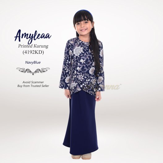 Amyleaa Printed Kurung 4192KD (NavyBlue) 