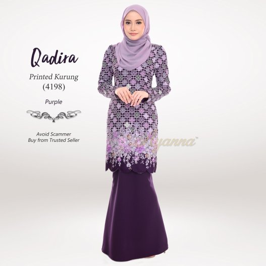 Qadira Printed Kurung 4198 (Purple) 