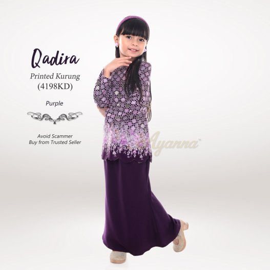 Qadira Printed Kurung 4198KD (Purple) 