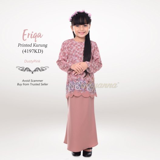 Eriqa Printed Kurung 4197KD (DustyPink) 