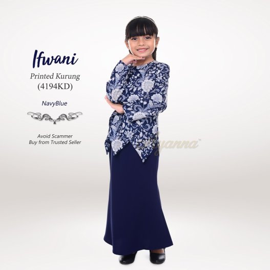 Ifwani Printed Kurung 4194KD (NavyBlue) 