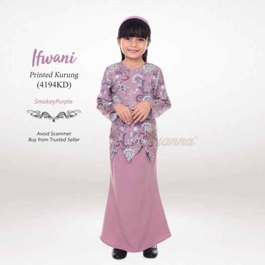 Ifwani Printed Kurung 4194KD (SmokeyPurple) 