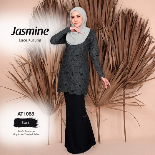Jasmine Lace Kurung AT1088 (Black)