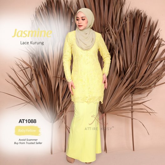 Jasmine Lace Kurung AT1088 (BabyYellow) 