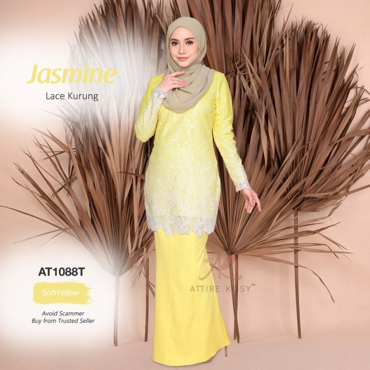 Jasmine Lace Kurung AT1088T (SoftYellow) 