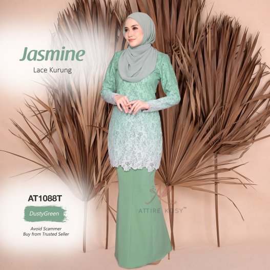 Jasmine Lace Kurung AT1088T (DustyGreen) 