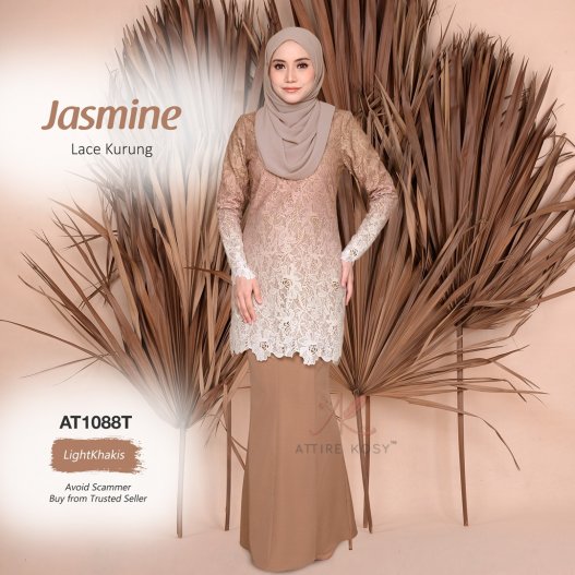 Jasmine Lace Kurung AT1088T (LightKhakis) 