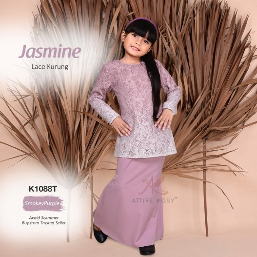 Jasmine Lace Kurung K1088T (SmokeyPurple) 