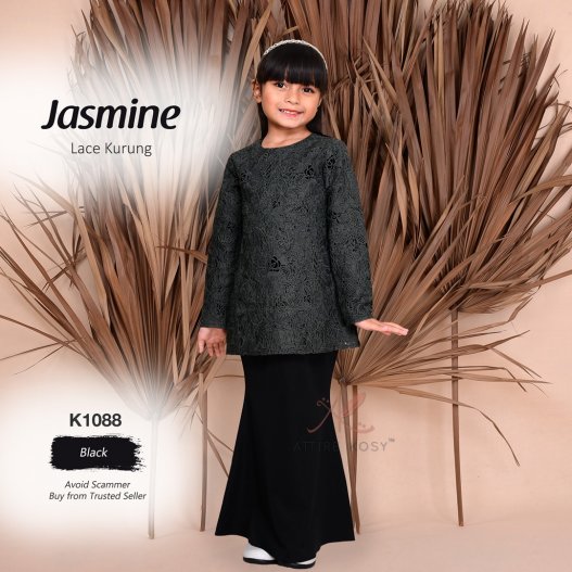 Jasmine Lace Kurung K1088 (Black) 