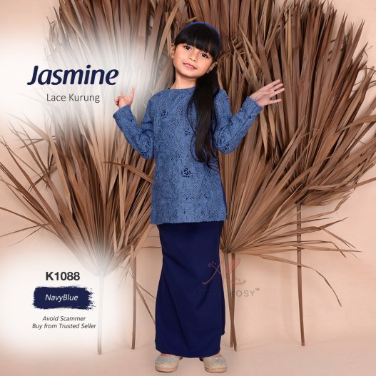 Jasmine Lace Kurung K1088 (NavyBlue)
