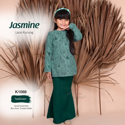 Jasmine Lace Kurung K1088 (TealGreen) 