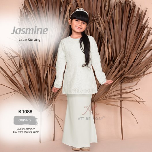 Jasmine Lace Kurung K1088 (OffWhite) 