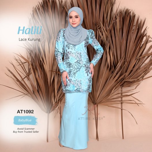 Halili Lace Kurung AT1092 (BabyBlue) 