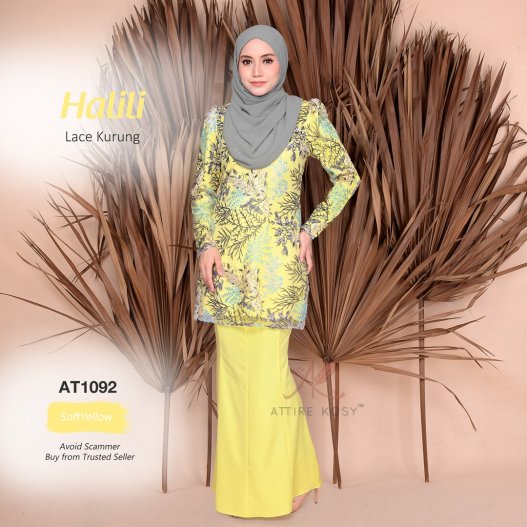 Halili Lace Kurung AT1092 (SoftYellow)
