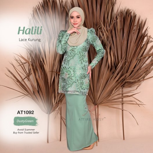 Halili Lace Kurung AT1092 (DustyGreen) 