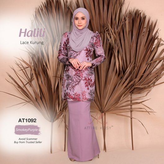 Halili Lace Kurung AT1092 (SmokeyPurple) 