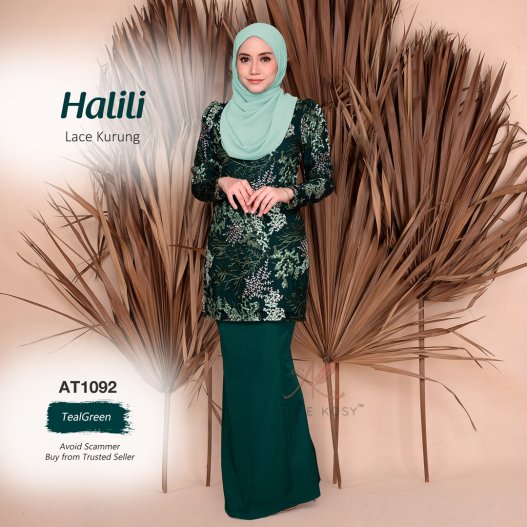 Halili Lace Kurung AT1092 (TealGreen)