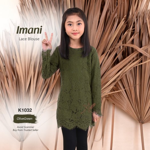 Imani Lace Blouse K1032 (OliveGreen) 