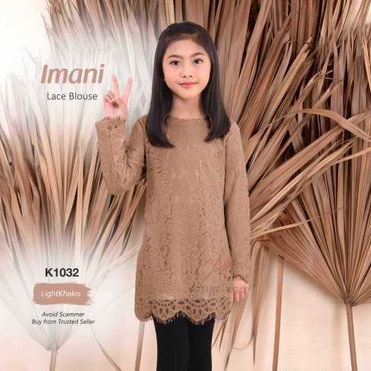 Imani Lace Blouse K1032 (LightKhakis)