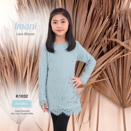 Imani Lace Blouse K1032 (DustyBlue) 