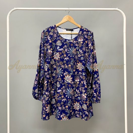 Aimie Printed Blouse 1938B (RoyalBlue) 