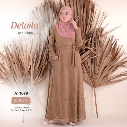 Delaila Lace Jubah AT1079 (KhakisBrown)