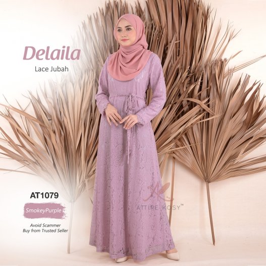 Delaila Lace Jubah AT1079 (SmokeyPurple)