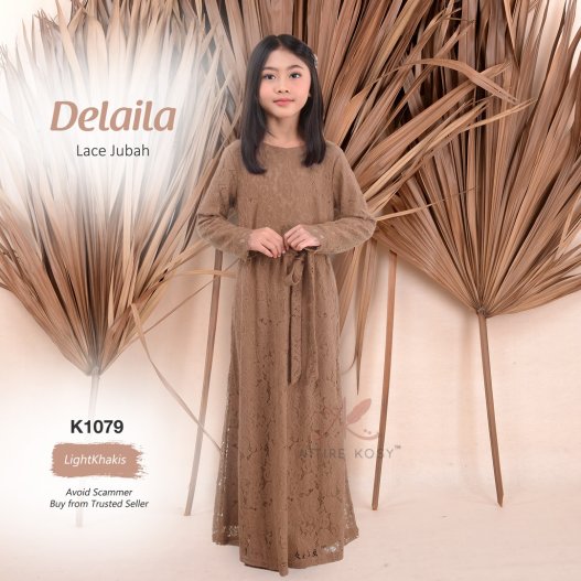 Delaila Lace Jubah K1079 (KhakisBrown)