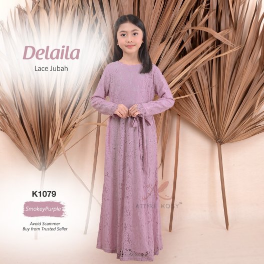 Delaila Lace Jubah K1079 (SmokeyPurple)