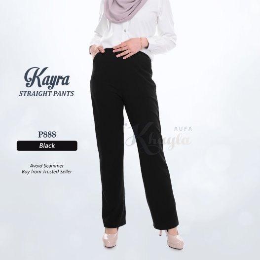 Kayra Straight Pants P888 (Black)