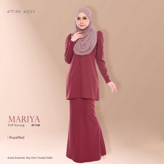 Mariya Puff Kurung AT1105 (RoyalRed)