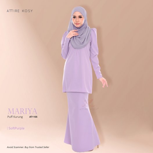 Mariya Puff Kurung AT1105 (SoftPurple) 