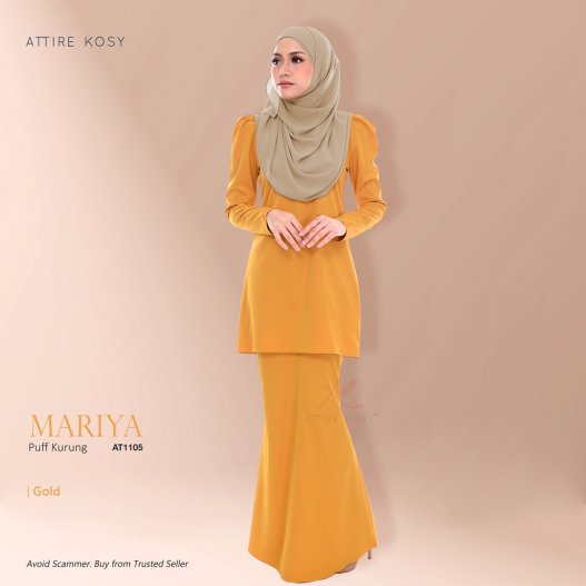 Mariya Puff Kurung AT1105 (Gold) 