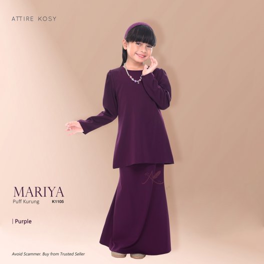Mariya Puff Kurung K1105 (Purple) 