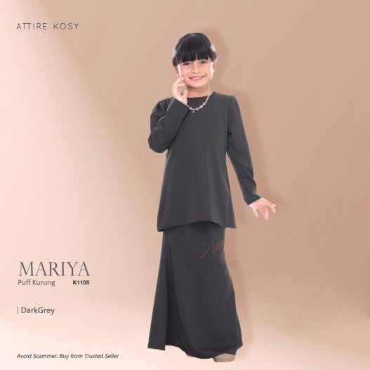 Mariya Puff Kurung K1105 (DarkGrey) 