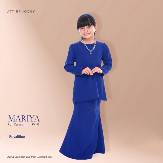 Mariya Puff Kurung K1105 (RoyalBlue) 