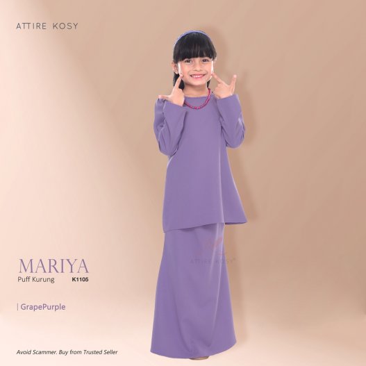 Mariya Puff Kurung K1105 (GrapePurple) 