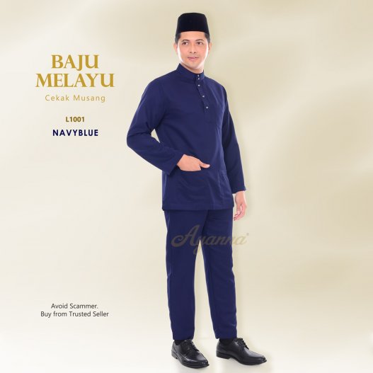 Baju Melayu Cekak Musang L1001 (NavyBlue) 