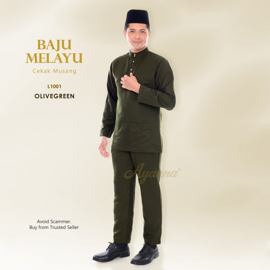 Baju Melayu Cekak Musang L1001 (OliveGreen)