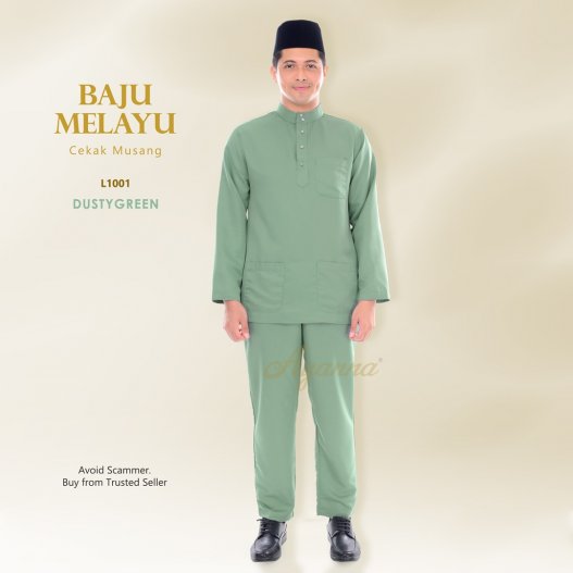 Baju Melayu Cekak Musang L1001 (DustyGreen) 