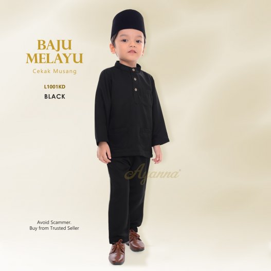 Baju Melayu Cekak Musang L1001KD (Black)