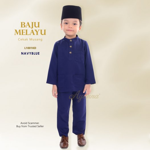 Baju Melayu Cekak Musang L1001KD (NavyBlue) 