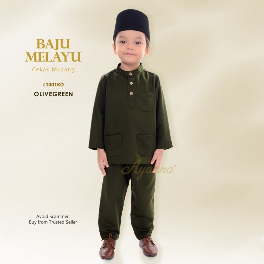 Baju Melayu Cekak Musang L1001KD (OliveGreen)