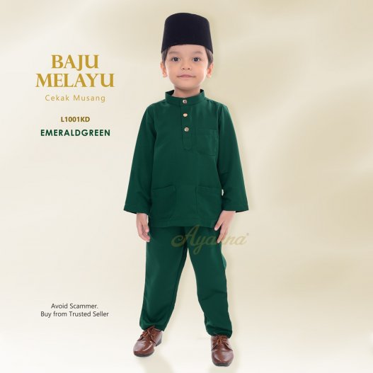 Baju Melayu Cekak Musang L1001KD (EmeraldGreen) 