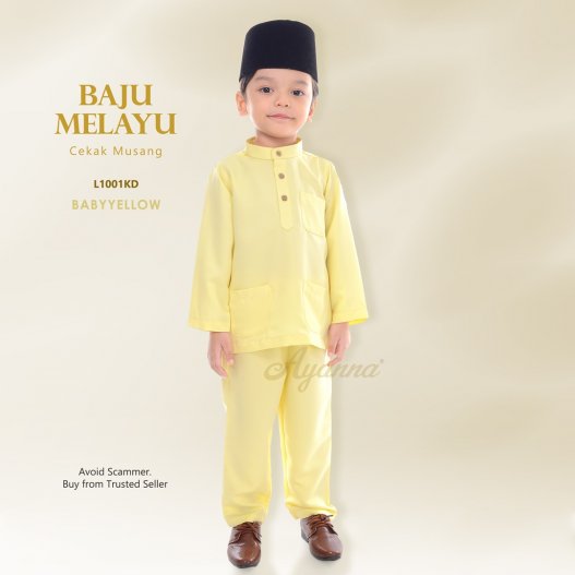 Baju Melayu Cekak Musang L1001KD (BabyYellow) 