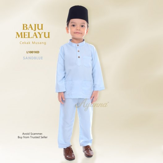 Baju Melayu Cekak Musang L1001KD (SandBlue) 