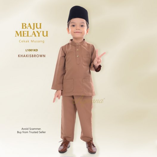 Baju Melayu Cekak Musang L1001KD (KhakisBrown) 